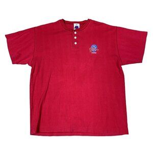 Vintage Planet Hollywood London Red Henley Shirt Size Large